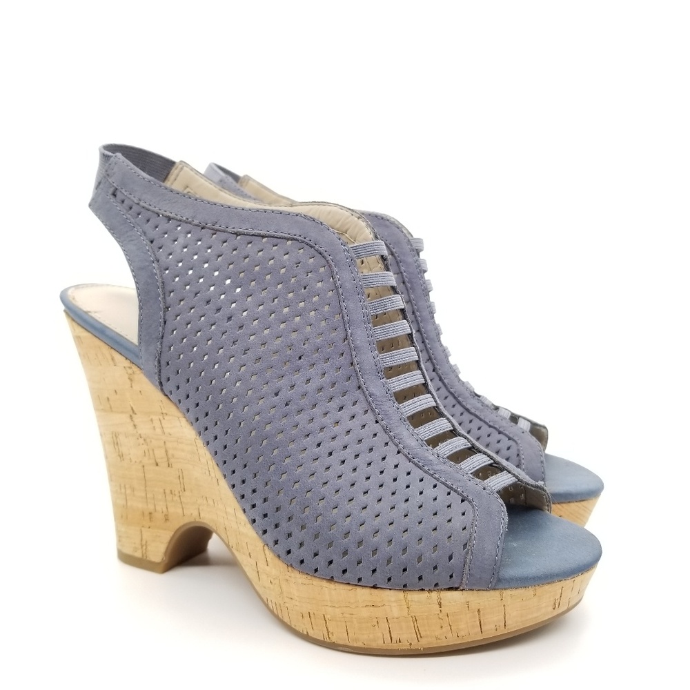 Franco Sarto Gizmo Perforated Wedge Sandals Sz 6.5